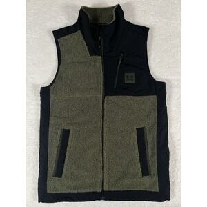 Under Armour Mission Boucle Green Fleece Full Zip Mock‎ Sherpa Vest Men's Small